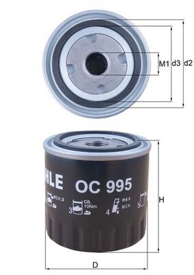 Olejový filter MAHLE OC 995