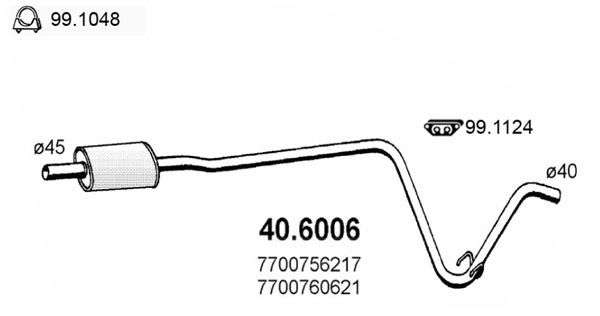 Tłumik środkowy ASSO 40.6006