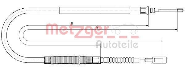 Cięgło, hamulec postojowy METZGER AUTOTEILE 10.4728