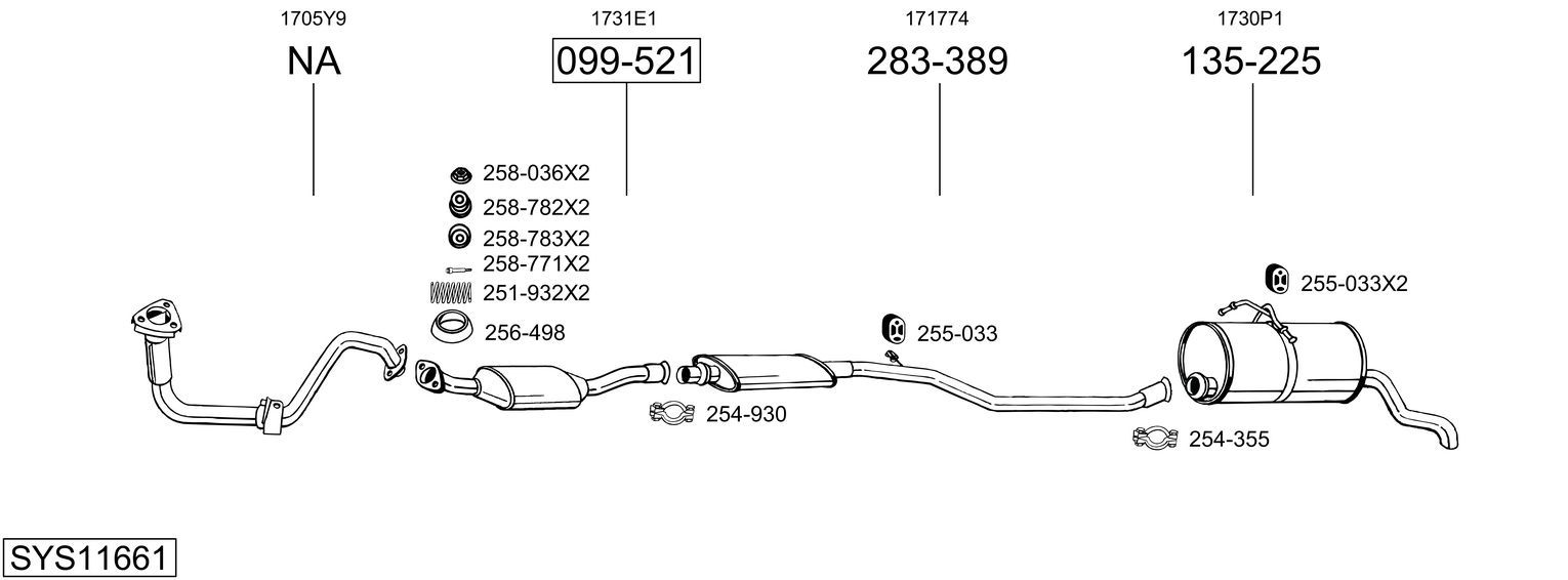 Układ wydechowy BOSAL SYS11661