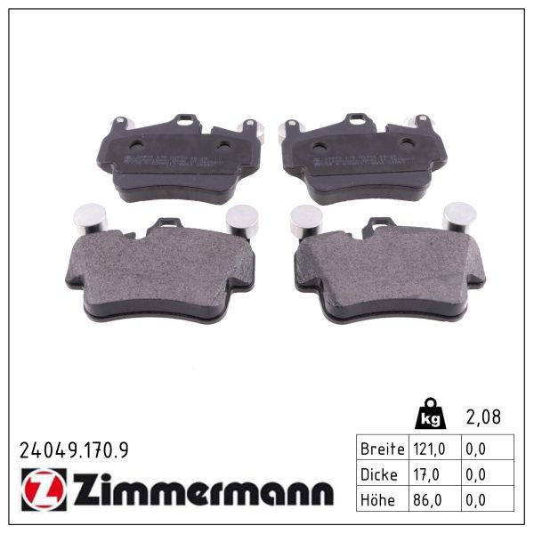 set placute frana,frana disc ZIMMERMANN pb:z 24049.170.9