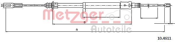 Cięgło, hamulec postojowy METZGER AUTOTEILE 10.4611