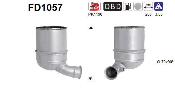 Filtr sadzy / filtr cząstek stałych, układ wydechowy AS FD1057