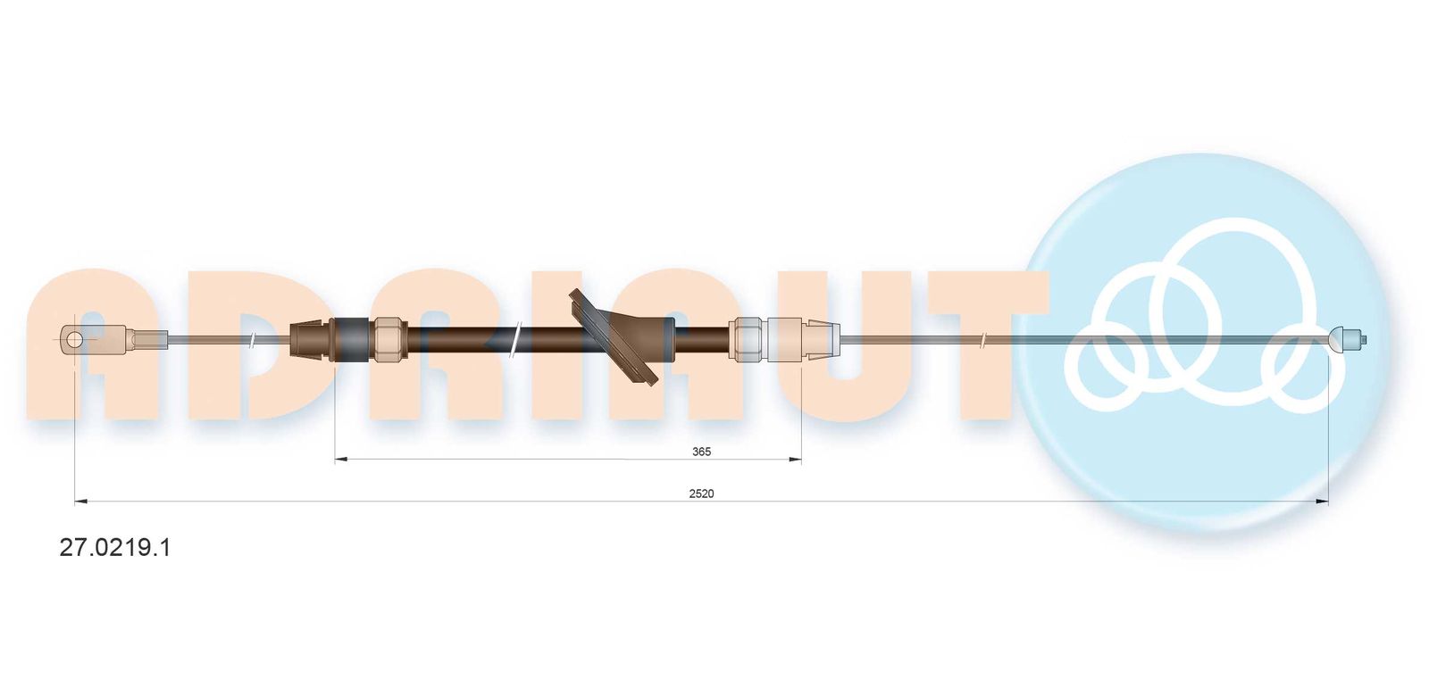 Cablu, frana de parcare ADRIAUTO 27.0219.1