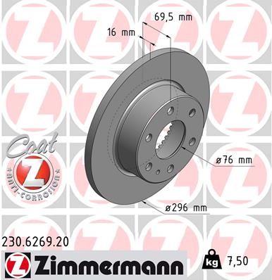 Brzdový kotouč ZIMMERMANN 230.6269.20