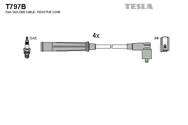 Sada kabelů pro zapalování TESLA T797B