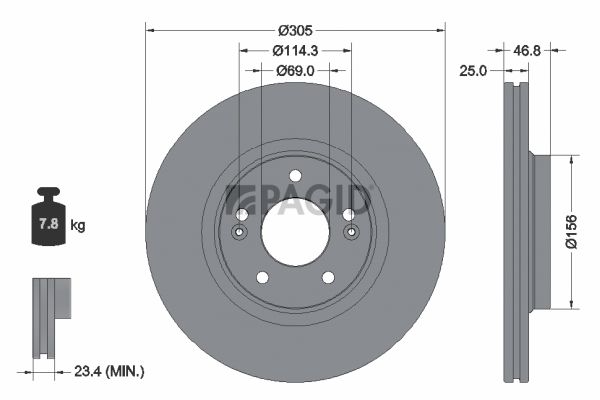 Tarcza hamulcowa PAGID 55922NC