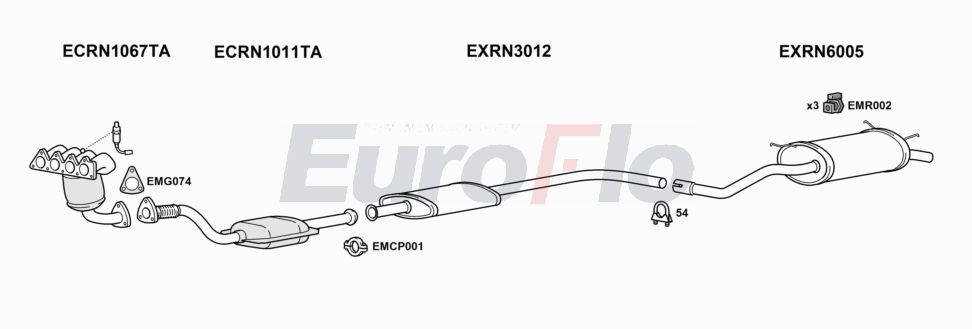 Układ wydechowy EUROFLO RNMEG165004B