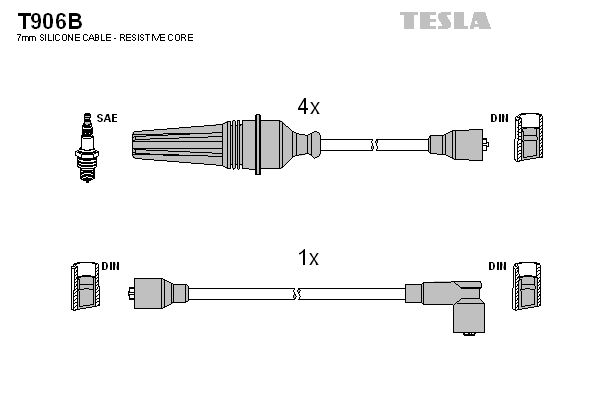 Zestaw przewodów zapłonowych TESLA T906B