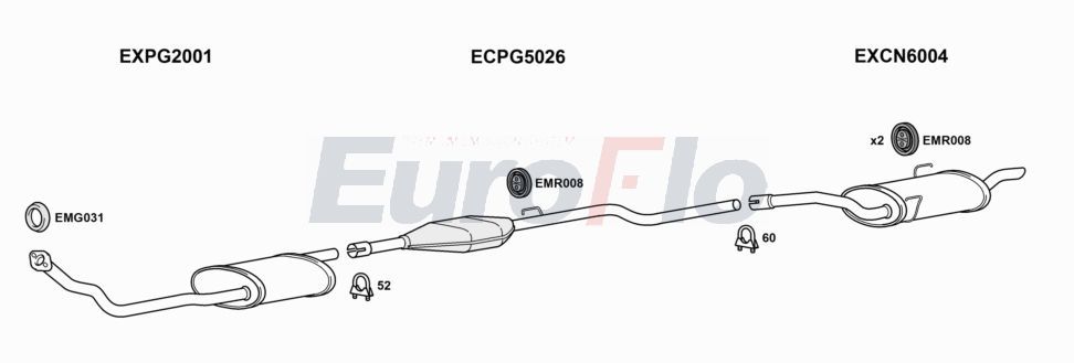 Układ wydechowy EUROFLO CNDIS19D7008C