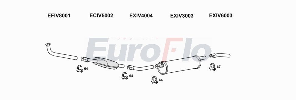 Układ wydechowy EUROFLO IVDAI28D7001B