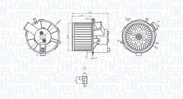 Wentylator wewnętrzny MAGNETI MARELLI 069412200010