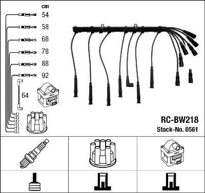 Sada kabelů pro zapalování NGK RC-BW218
