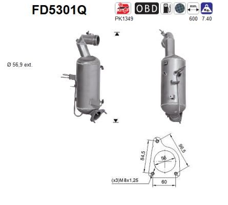 Filtr sadzy / filtr cząstek stałych, układ wydechowy AS 55506840