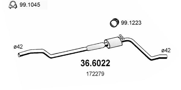 Tłumik środkowy ASSO 36.6022