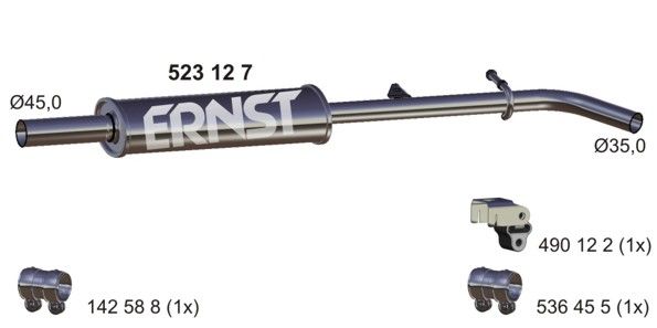 Tłumik środkowy ERNST 523127