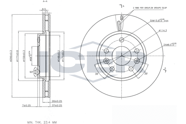 Tarcza hamulcowa ICER 78BD0036-2