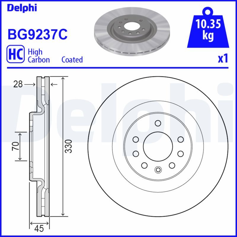 Brzdový kotouč DELPHI BG9237C