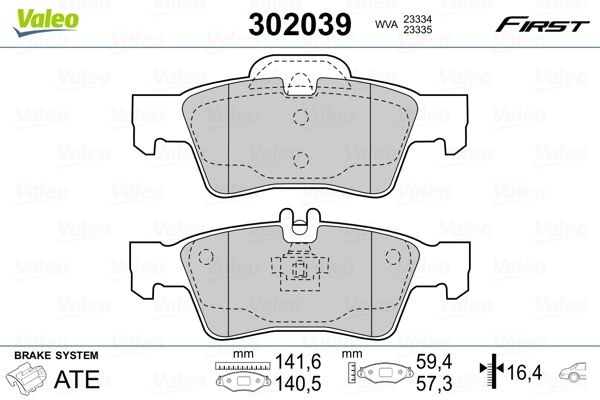 Sada brzdových platničiek kotúčovej brzdy VALEO 302039