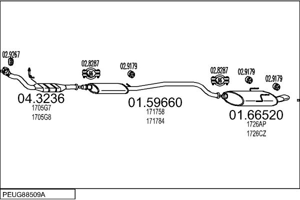 Układ wydechowy MTS PEUG88509A057269