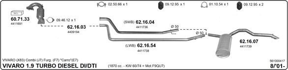 Układ wydechowy IMASAF 561000417