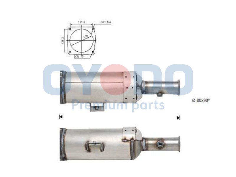 Filtr sadzy / filtr cząstek stałych, układ wydechowy OYODO 20N0103-OYO
