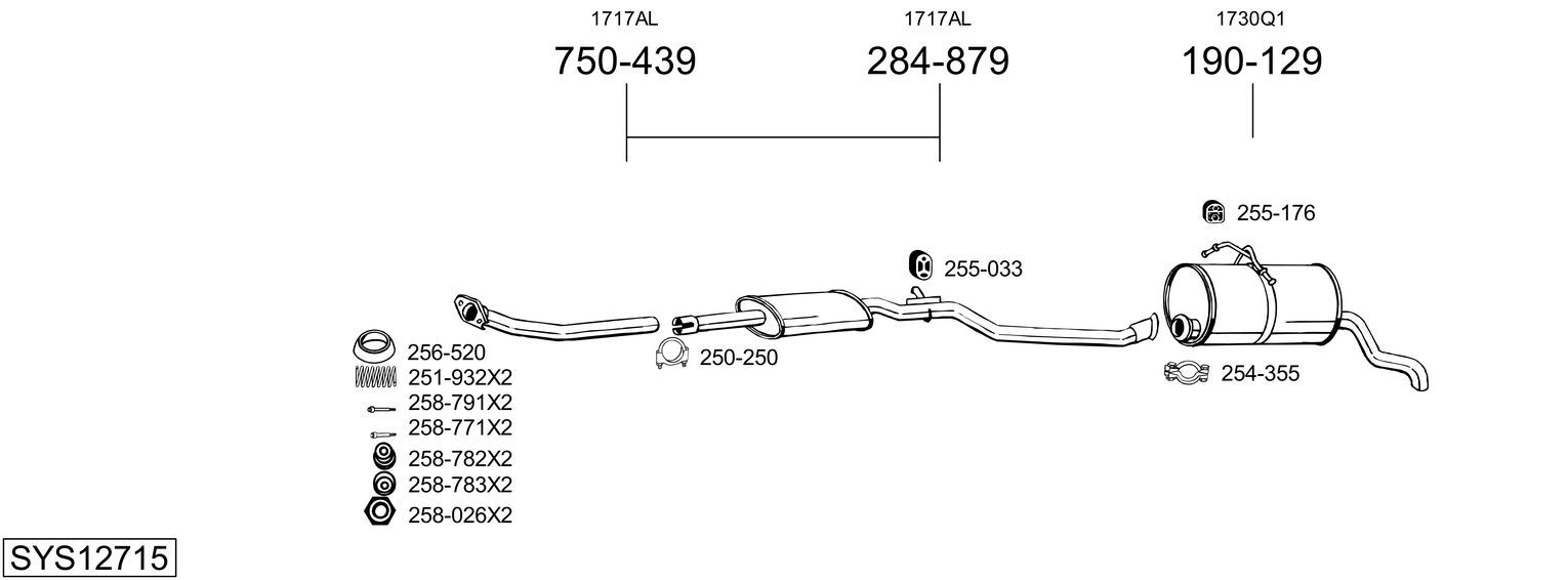 Układ wydechowy BOSAL SYS12715