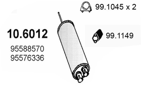 Tłumik środkowy ASSO 10.6012