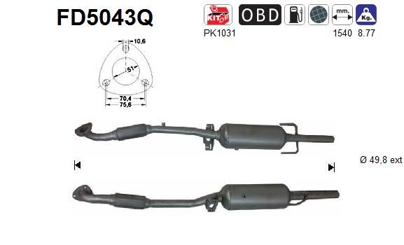 Filtr sadzy / filtr cząstek stałych, układ wydechowy AS 13335180