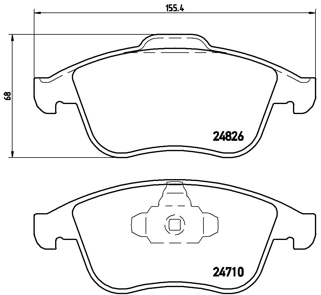 Levně Sada brzdových destiček, kotoučová brzda BREMBO P 68 052