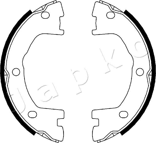 Zestaw szczęk hamulcowych, hamulec postojowy JAPKO 550231