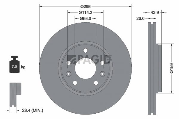 Tarcza hamulcowa PAGID 54956NC