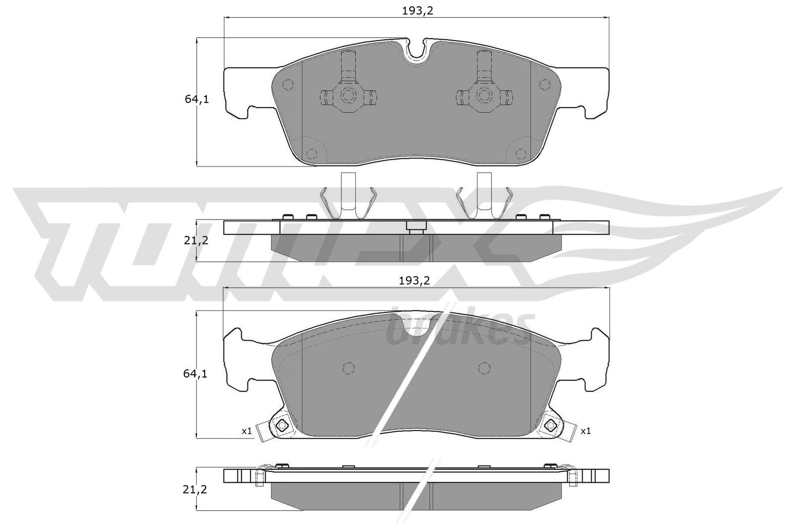 Sada brzdových destiček, kotoučová brzda TOMEX Brakes 19-28