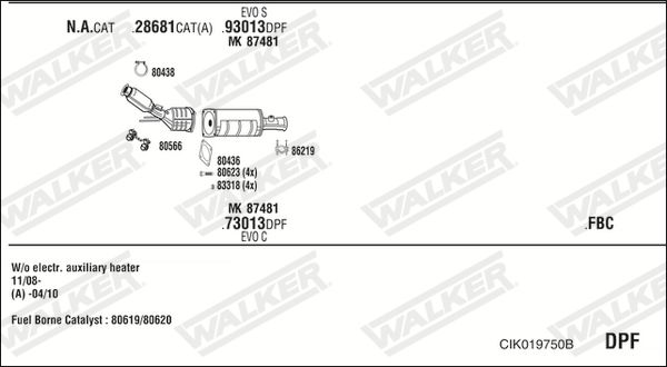 Układ wydechowy WALKER CIK019750B