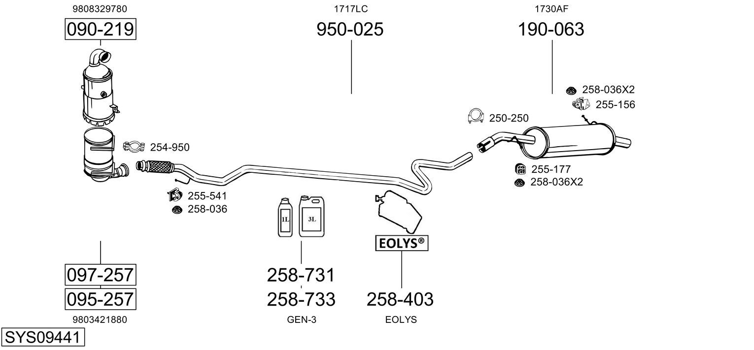 Układ wydechowy BOSAL SYS09441