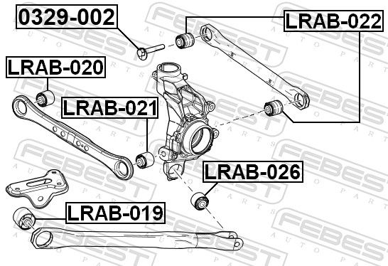 Levně Uložení, řídicí mechanismus FEBEST LRAB-022