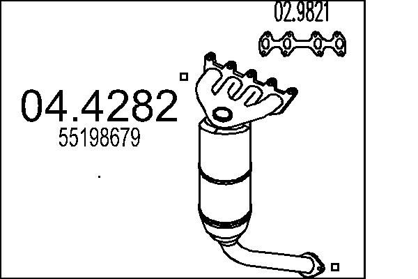 Katalizator MTS 55198679
