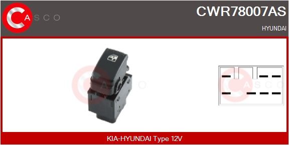 Spínač, zvedací zařízení oken CASCO CWR78007AS