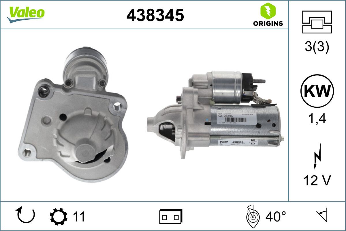 starter VALEO ORIGINS NEW OE TECHNOLOGY 438345