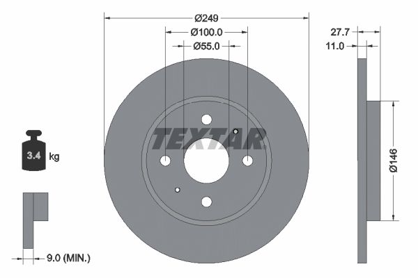 Disc frana TEXTAR PRO 92354903