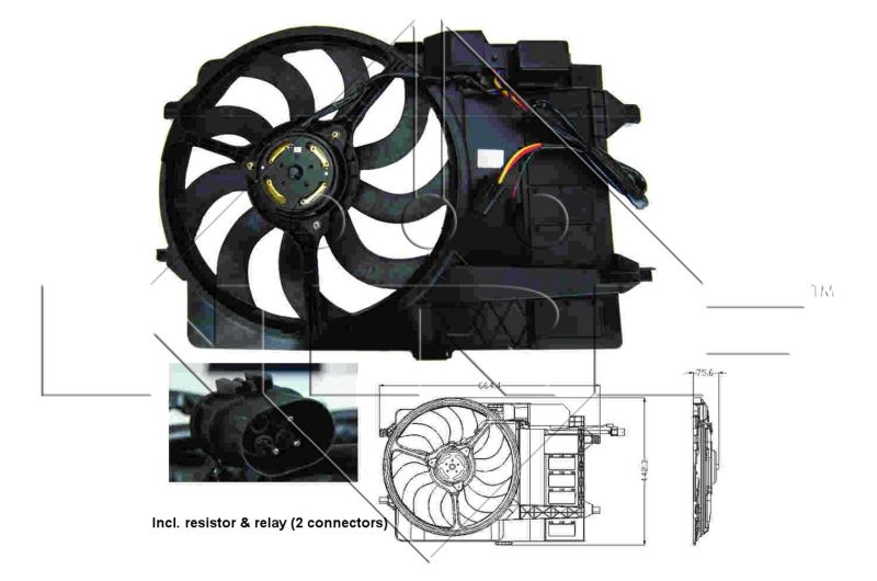 Ventilátor chladenia motora NRF 47302