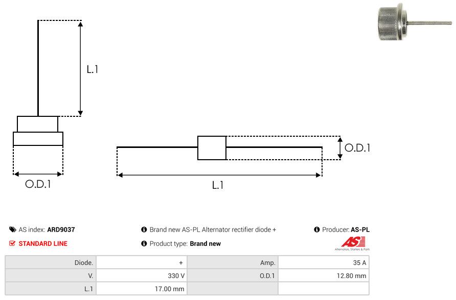 Levně Usměrňovač, generátor AS-PL ARD9037