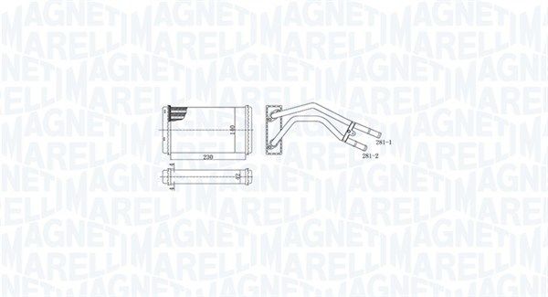 Schimbător de căldură, încălzire habitaclu MAGNETI MARELLI 350218477000