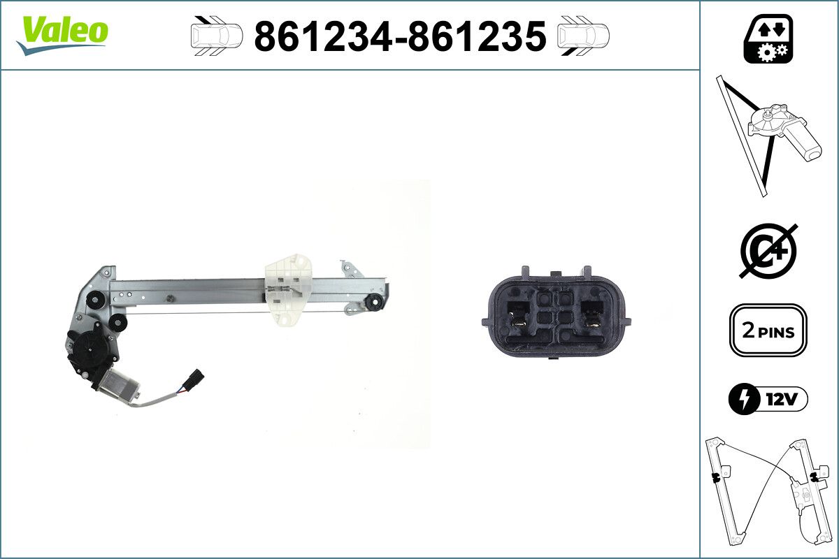 Mecanism actionare geam VALEO 861234