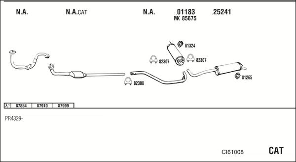 Układ wydechowy WALKER CI61008