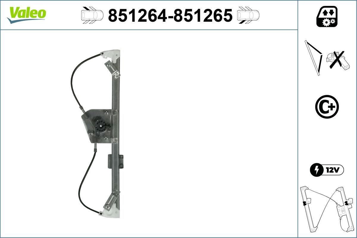 Mecanism actionare geam VALEO 851264