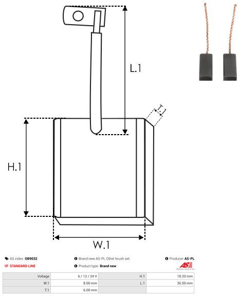 Levně Uhlíkový kartáč, generátor AS-PL OB9032