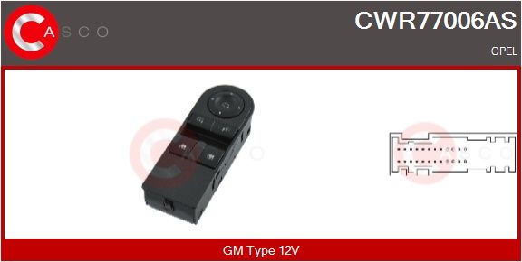 Spínač, zvedací zařízení oken CASCO CWR77006AS