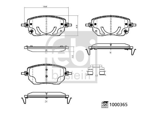 set placute frana,frana disc FEBI BILSTEIN 1000365