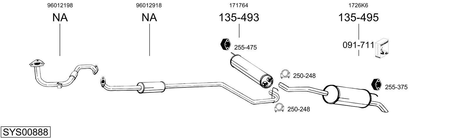 Układ wydechowy BOSAL SYS00888